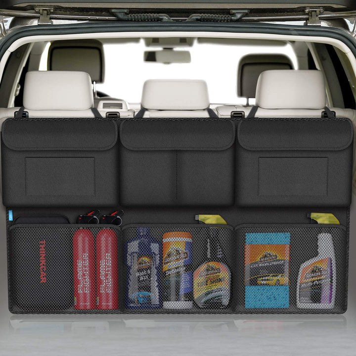 Car Organizers and Storage- Super Large SUV storage organizer for Large SUV/MVP, Hanging Car Backseat Organizer with 6 Large Pockets, Saving Space Organizer for Car(Mesh Pockets 40.9×19.3)