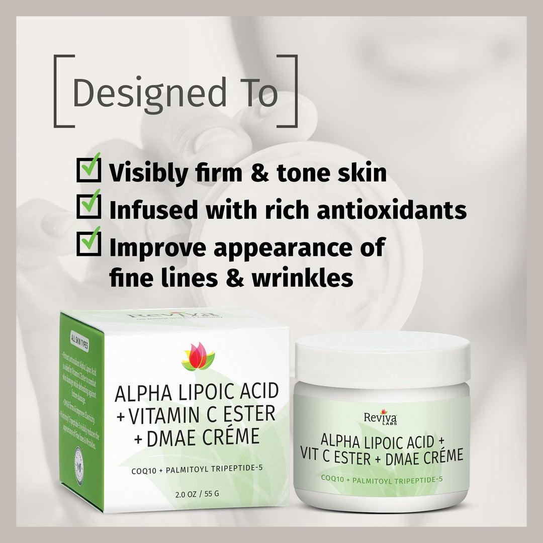 DMAE Cream with Alpha Lipoic Acid, Vitamin C Ester - DMAE Lift and Firm Cream for Neck and Face - Skin Firming and Moisturizing Cream, 3-Pack (2 oz Each)