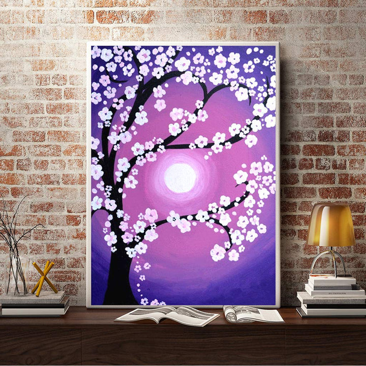 5D Square Diamond Painting Large Full Drill Cherry Blossoms Diamond Art DIY Rhinestone Embroidery Cross Stitch Kits Supply Arts Craft Canvas Wall Decor Number Stickers Home Decor 12x16 inches
