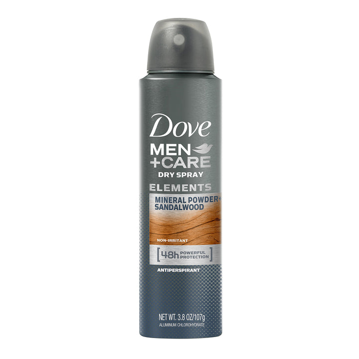 Dove Men+Care Elements Antiperspirant Dry Spray, Mineral Powder + Sandalwood, 3.8 Ounce