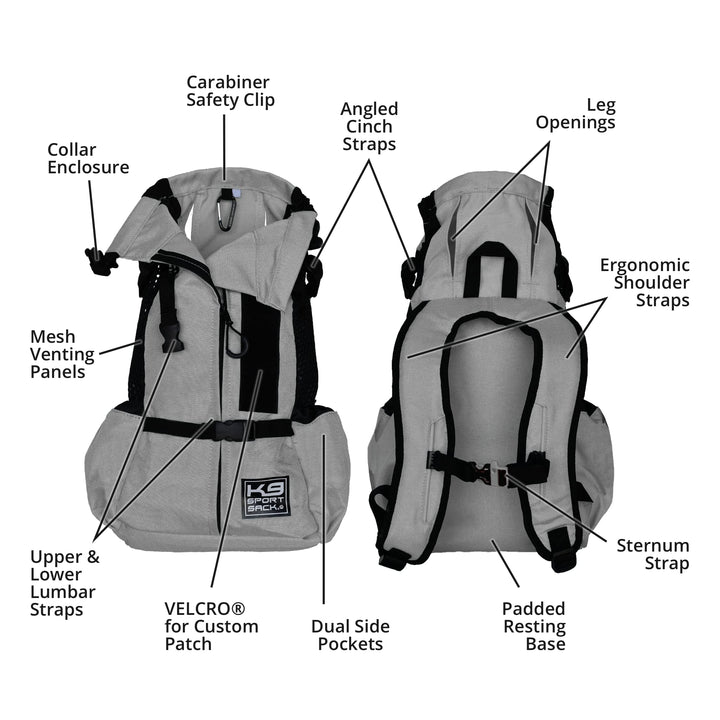 | Dog Carrier Adjustable Backpack (Medium, Air 2 - Charcoal Grey)