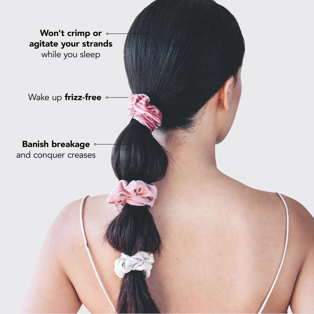 Kitsch Velvet Blush/Mauve: Velvet And Suede Hair Scrunchies For Women- 5 Pack Velvet & Suede Scrunchie For Ponytails, Braids And Buns (Pastel/Blush/Mauve)