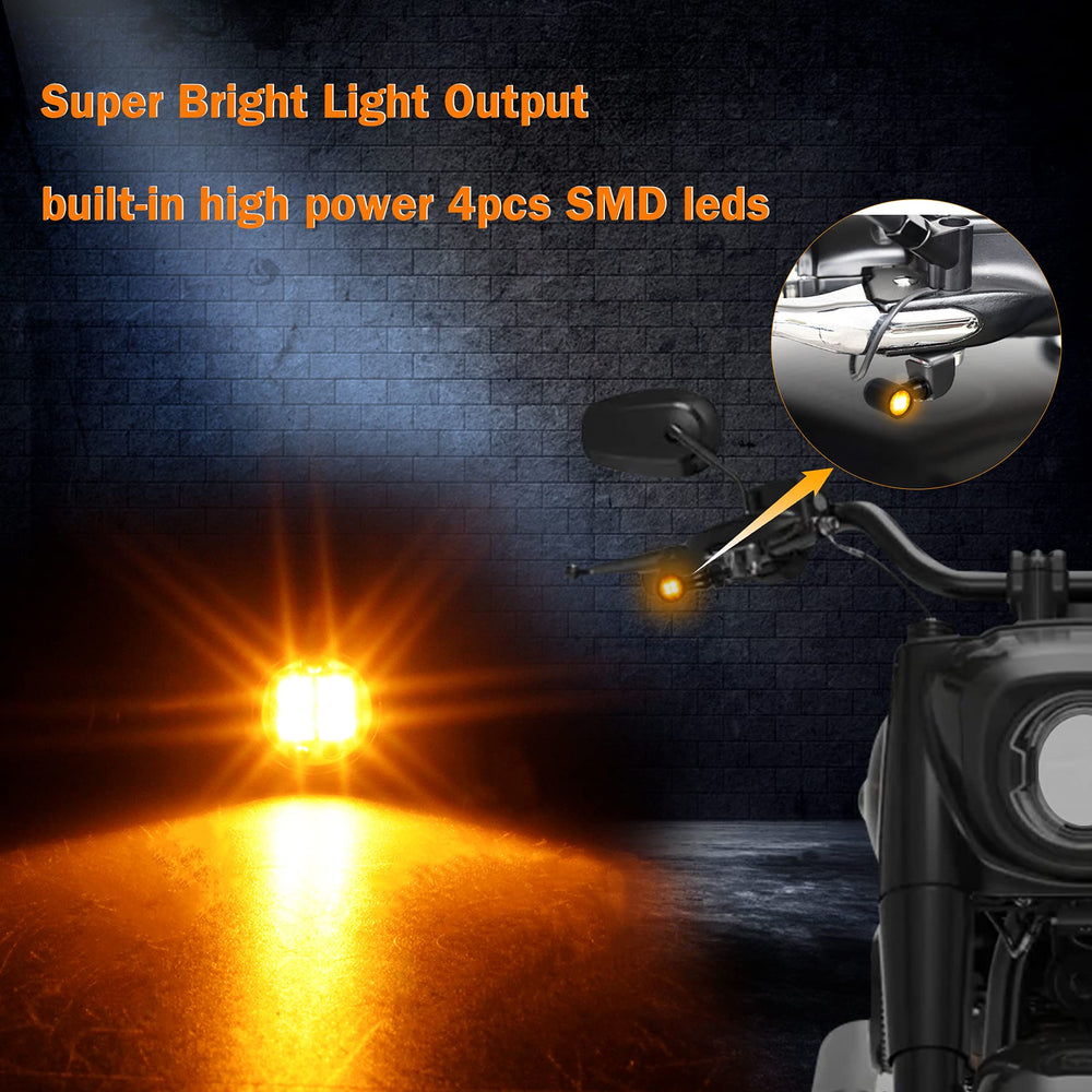Led Turn Signal Lights Universal Mini Size Blinkers Front Motorcycle Indicator Compatible with Harley Honda Kawasaki Suzuki Triumph Yamaha
