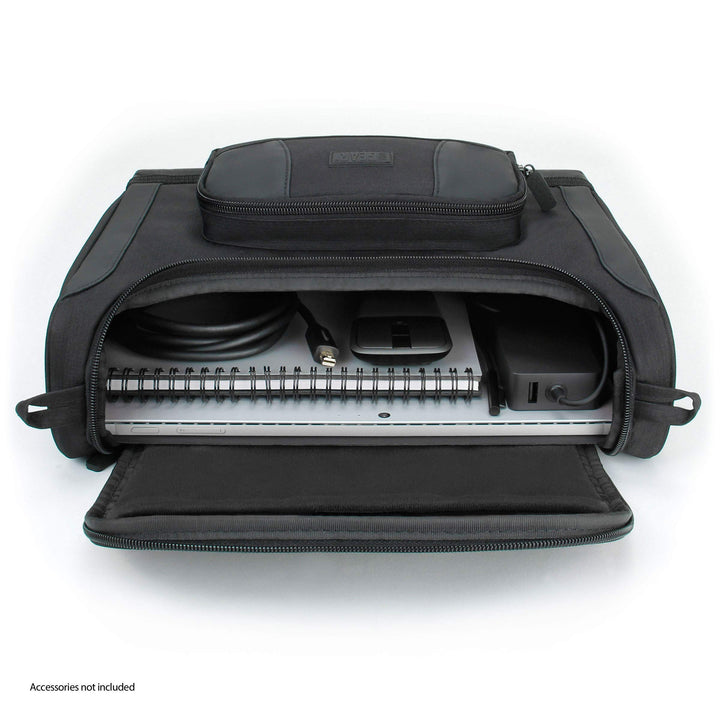 Small Messenger Bag Compatible with Microsoft Surface Pro 11th Gen, Surface Pro 10, Pro 9, Pro 8 - Shoulder Bag Travel Tablet Bag Fits Surface Accessories, Charger, Keyboard, Mouse (Black)