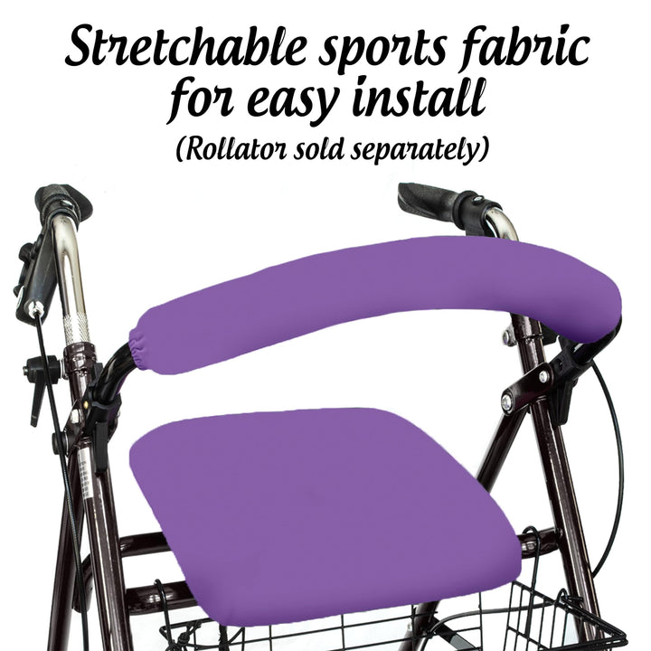 Playful Purple Universal Rollator Walker Seat and Backrest Covers (Purple)