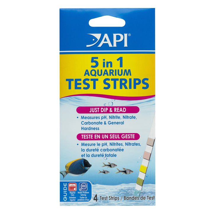 5-IN-1 TEST STRIPS Freshwater and Saltwater Aquarium Test Strips 4-Count Box