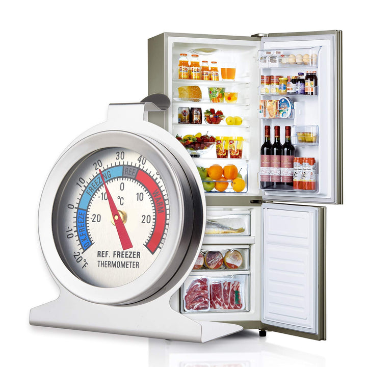 WellBridal Refrigerator Thermometers Classic Series Large Dial Thermometer (2 Pack,Freezer/Refrigerator)
