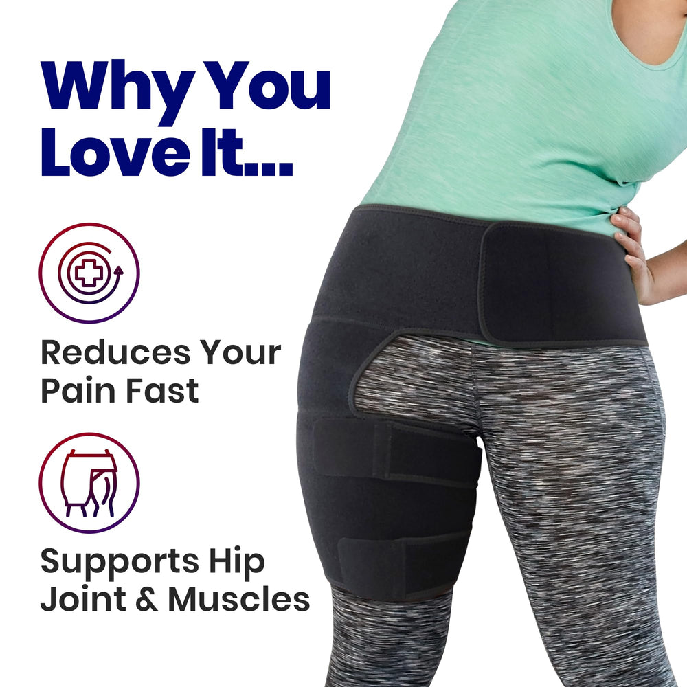 Plus Size Hip Brace Thigh Compression Sleeve | Hip Sciatica Pain Relief Device Brace | Hamstring Groin Compression Sleeve Wrap | Sciatic Nerve Relief | Hip Support Brace for Women & Men | X-LG / LEFT
