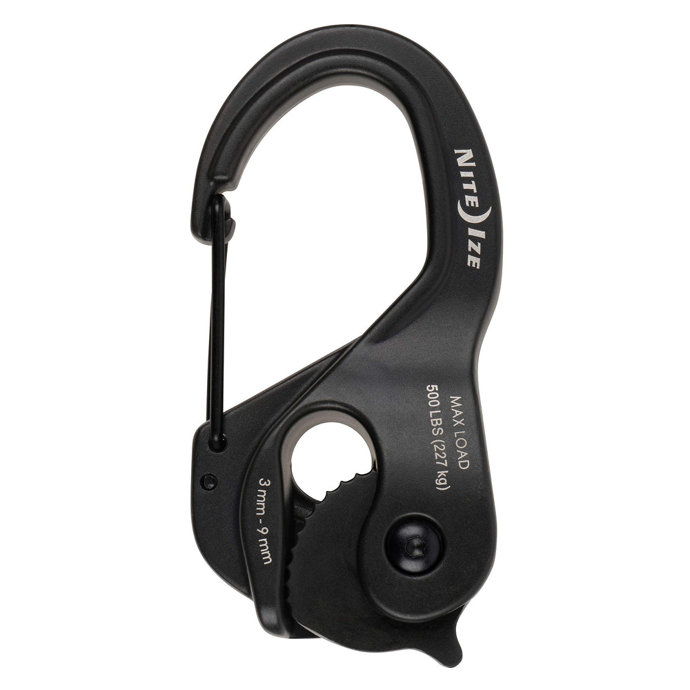 CamJam XT Aluminum Rope Tightener, Large - Versatile Tie Down Cam Mechanism with Carabiner Clip - Secure Hiking Gear Essential - Rope Tie Down Accessory - Large, Black