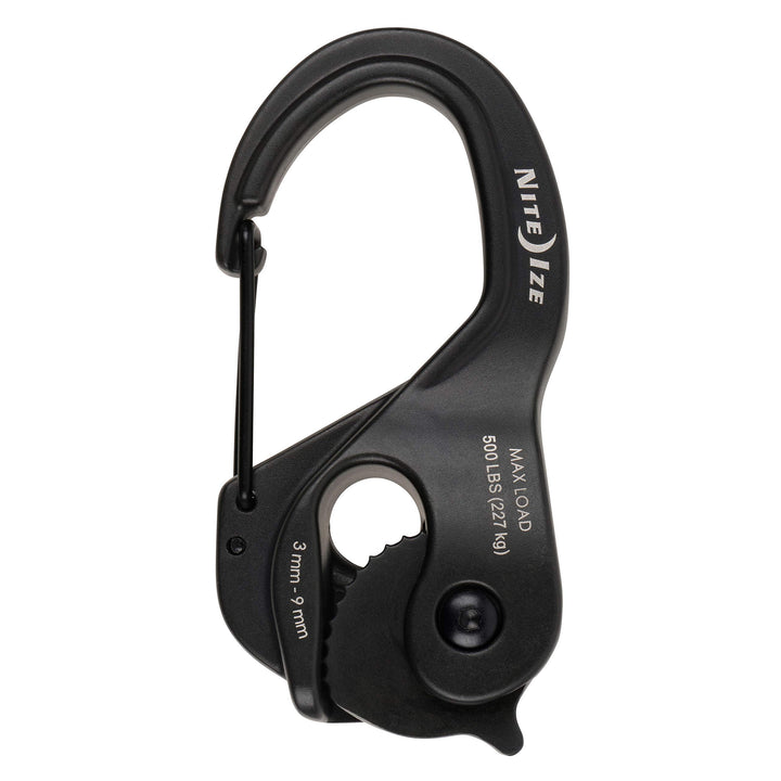 CamJam XT Aluminum Rope Tightener, Large - Versatile Tie Down Cam Mechanism with Carabiner Clip - Secure Hiking Gear Essential - Rope Tie Down Accessory - Large, Black