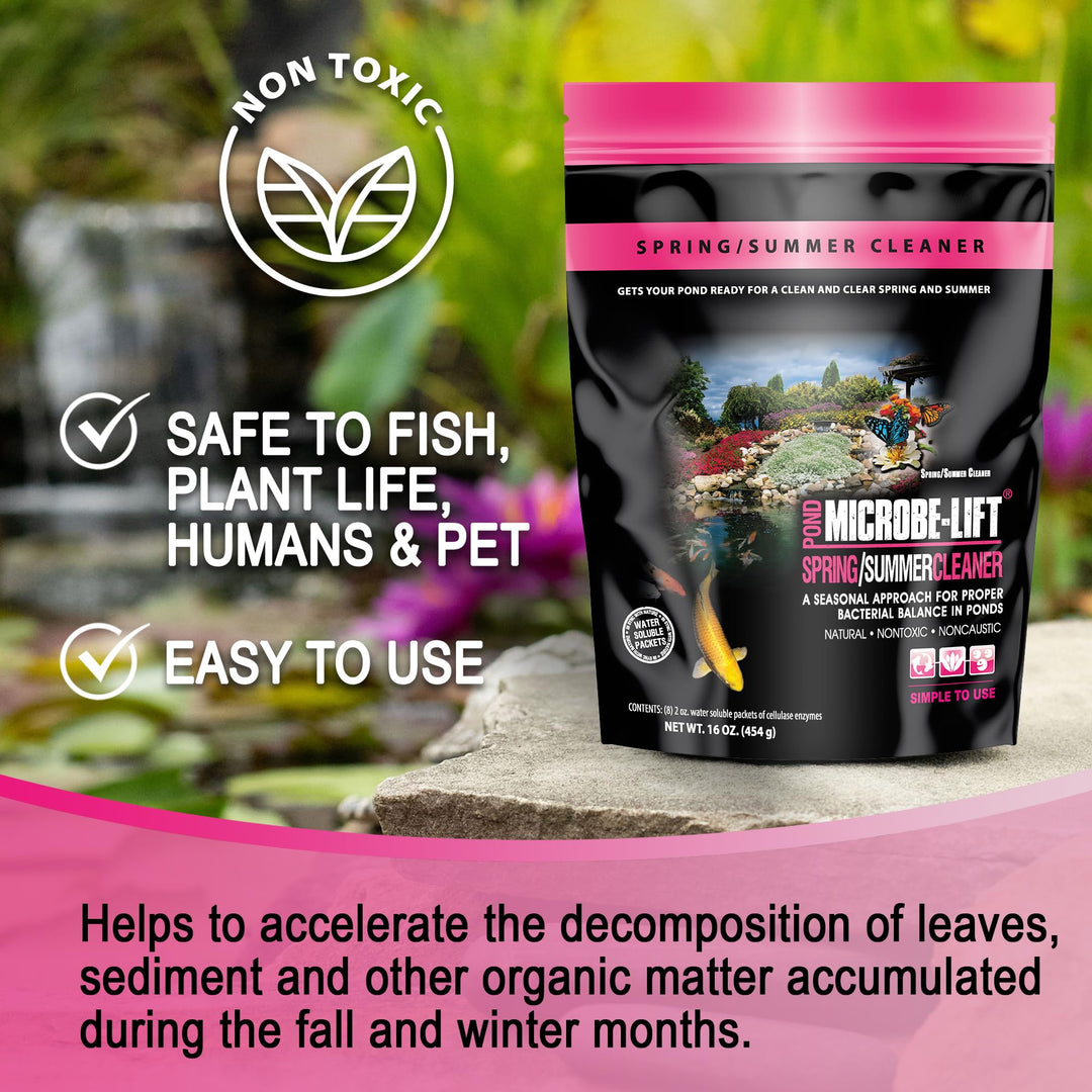 10XSSCX1 Spring and Summer Pond and Outdoor Water Garden Cleaner, Safe for Live Koi Fish, Plant Life, and Decor, 16 Ounces