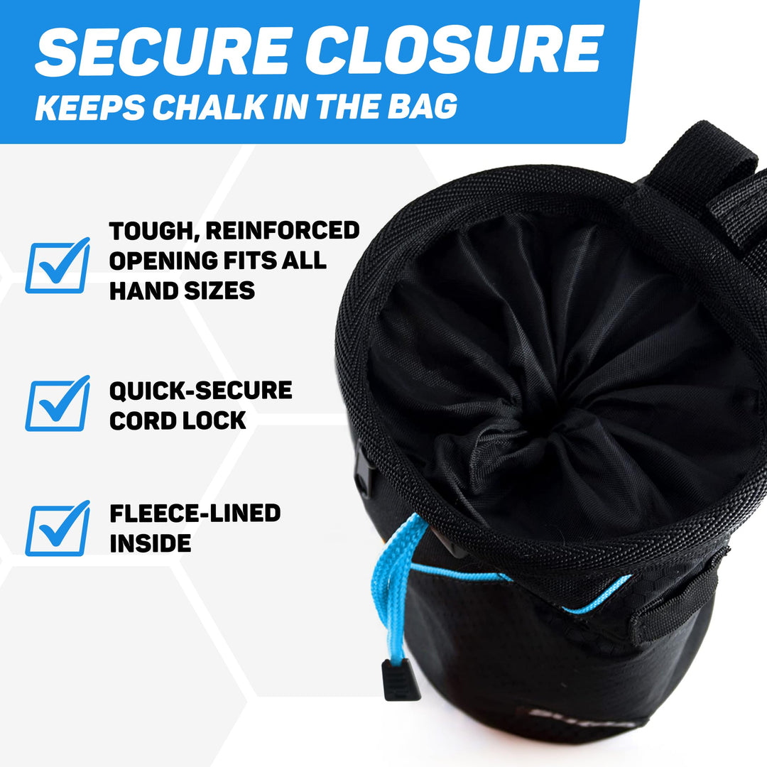Chalk Bag for Rock Climbing - Rock Climbing Gifts Gear Accessories - Weight Lifting, Gym, Bouldering, Disc Golf, Wall, Rock Climbing Chalk Bag