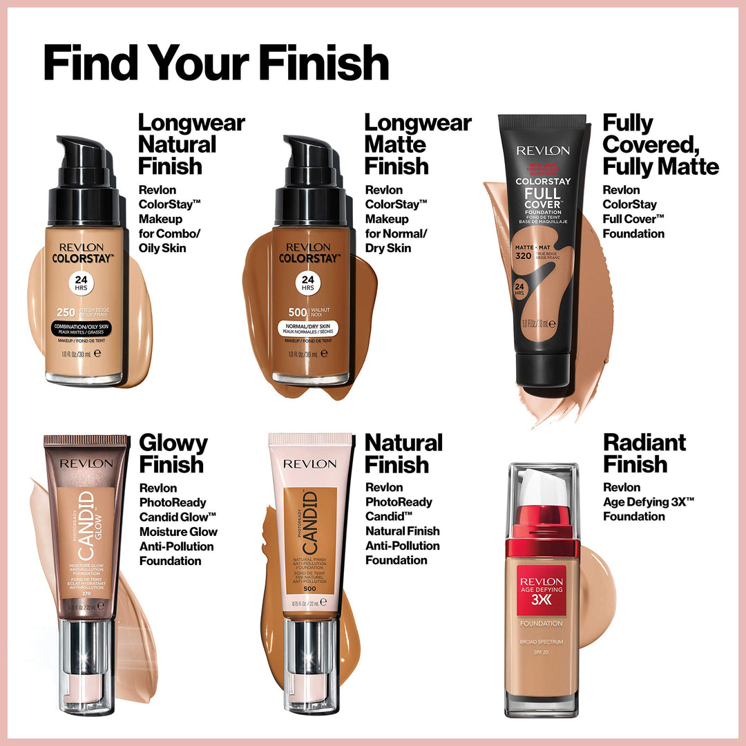 Revlon ColorStay Full Cover Longwear Matte Foundation, Heat & Sweat Resistant Lightweight Face Makeup, Early Tan (390), 1.0 oz