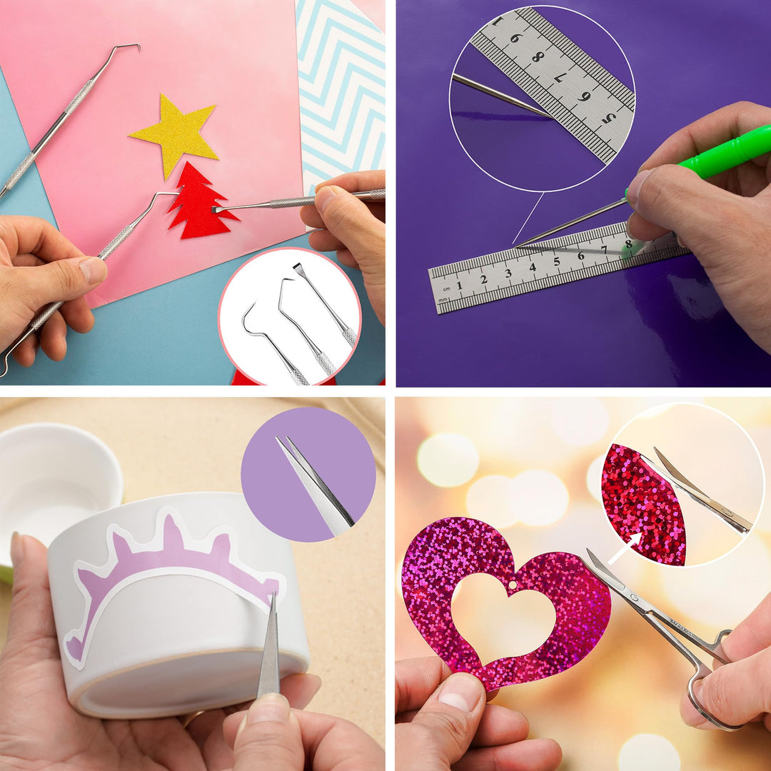 Vinyl Cutting Tools, Craft Weeding Tools Set with Paper Cutter, Scrapbooking Tools Vinyl Trimmer Tool Set for Weeding Vinyl, Silhouettes, Cameos, Lettering