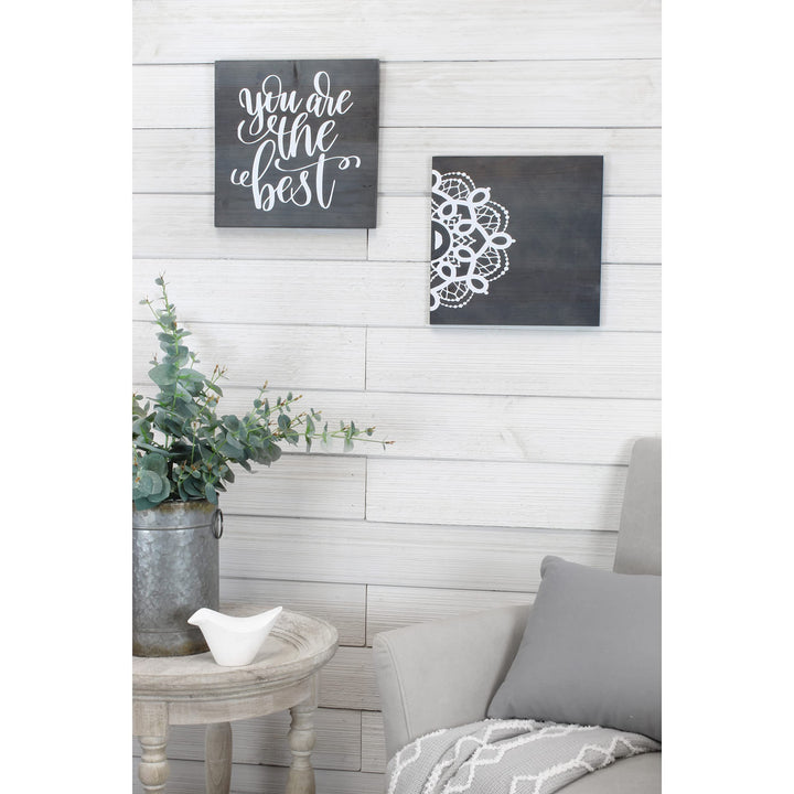 Blank Wood Plaque (1-Pack, Gray), Gray Washed Fir Wooden Sign for DIY Crafts 12x12 Inch