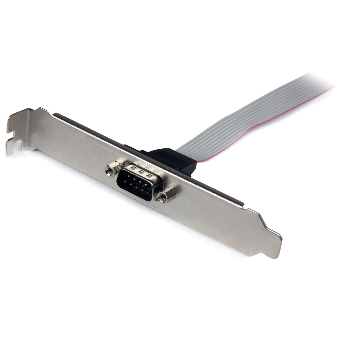16in (40cm) 9 Pin Serial Male to 10 Pin Motherboard Header Slot Plate - motherboard Serial Port Adapter (PLATE9M16), Gray