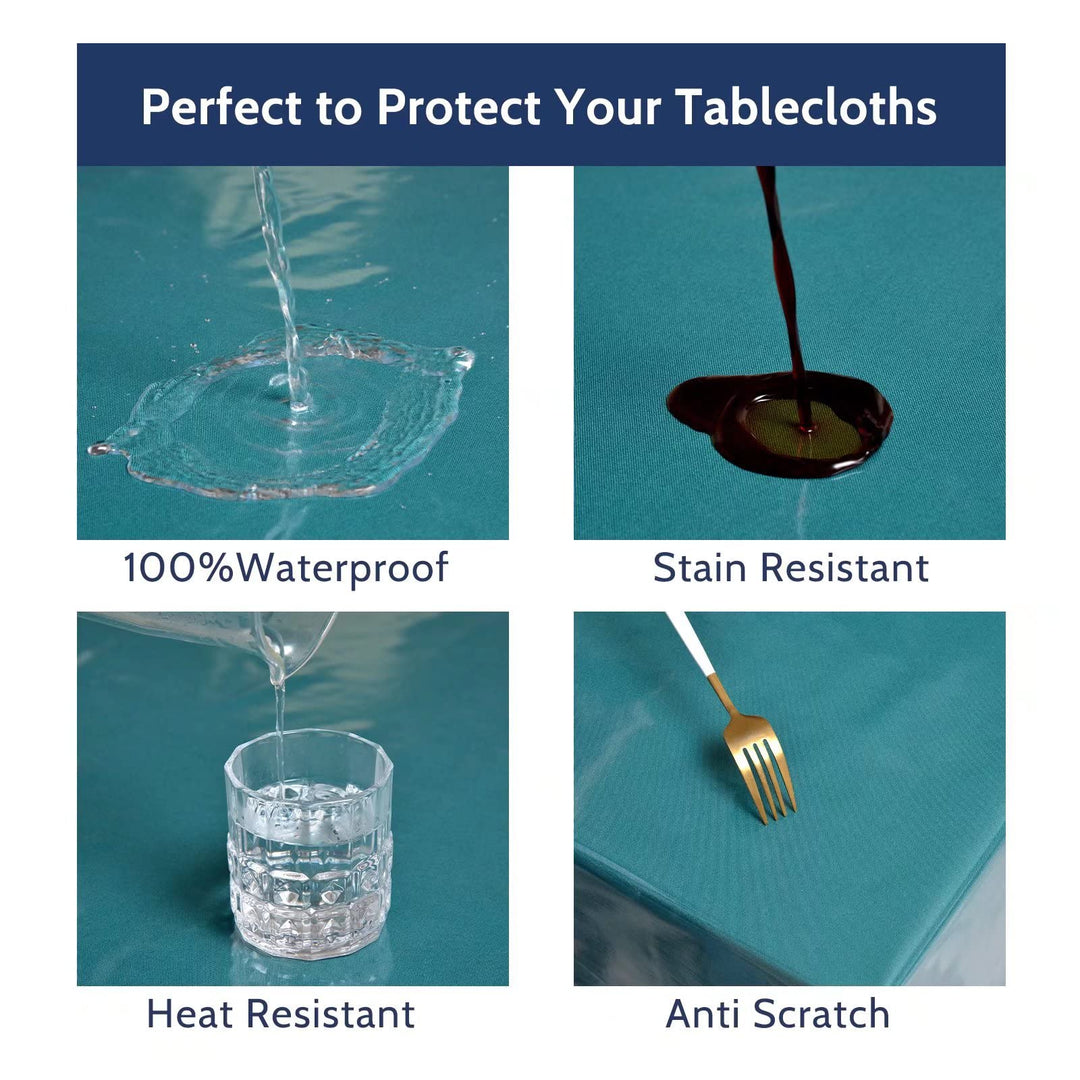 100% Waterproof Clear Plastic Tablecloth, Vinyl Rectangle PVC Table Cloths Protector Spill Oil Proof Wipe Clean Transparent Table Cover for Dining/Camping/Parties - 54 x 78, Crystal Clear