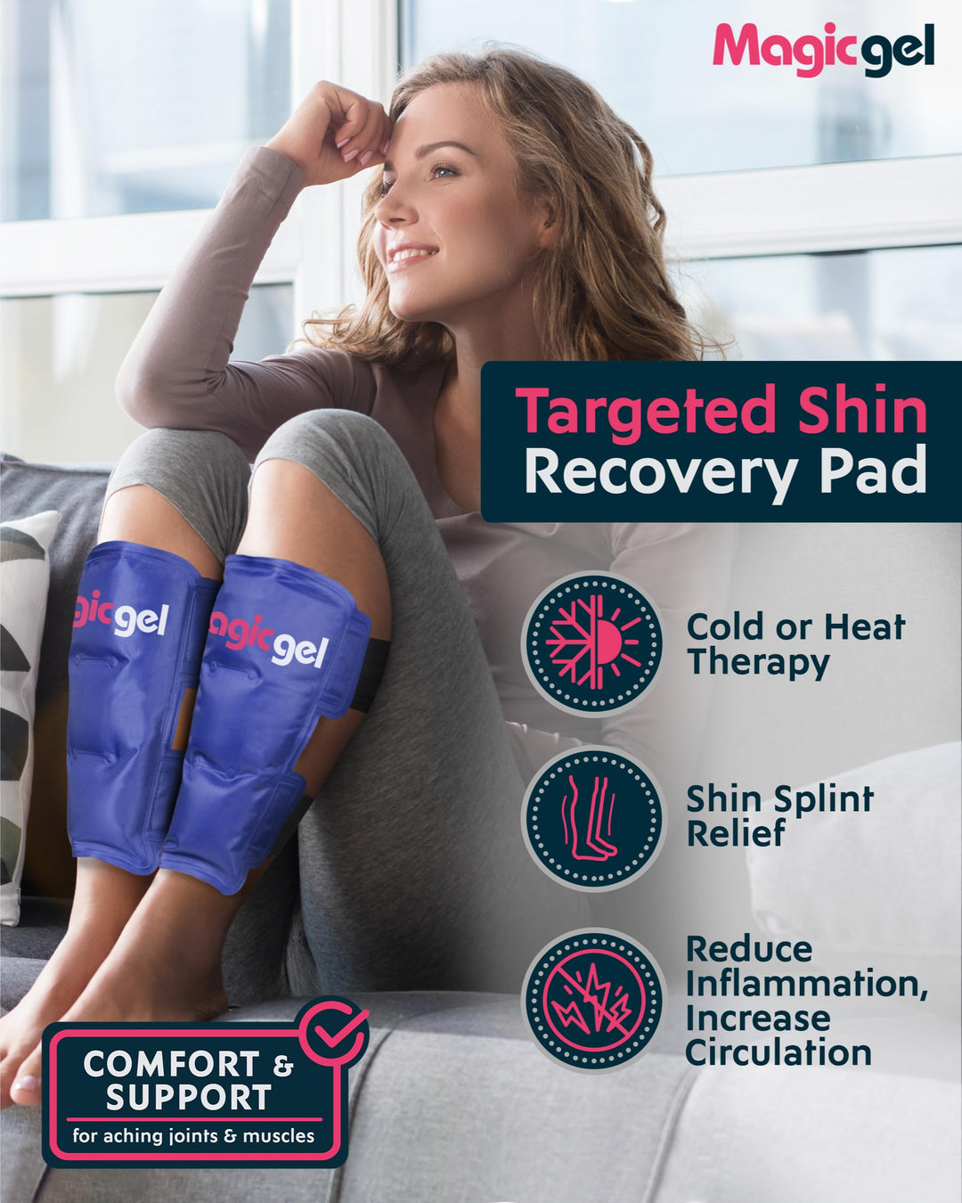 Shin Splint Relief: Hot & Cold Packs, Cryoball & Stretch Bands for Shin Splints | Hot & Cold Therapy for Leg Pain Relief |