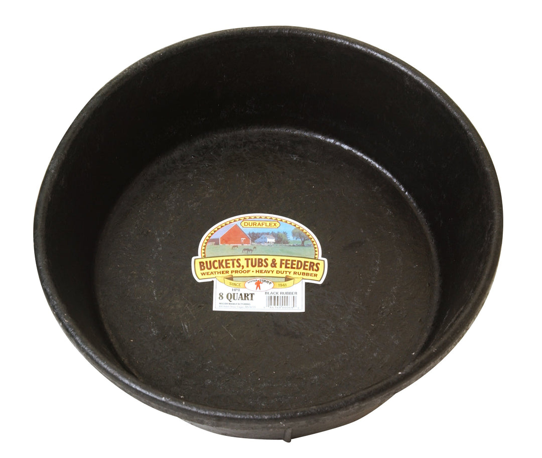 Little Giant® Heavy Duty Rubber Tub | Durable Rubber Feed Pan | Indoor & Outdoor Use | Rubber Feed Bucket | 8 Quarts
