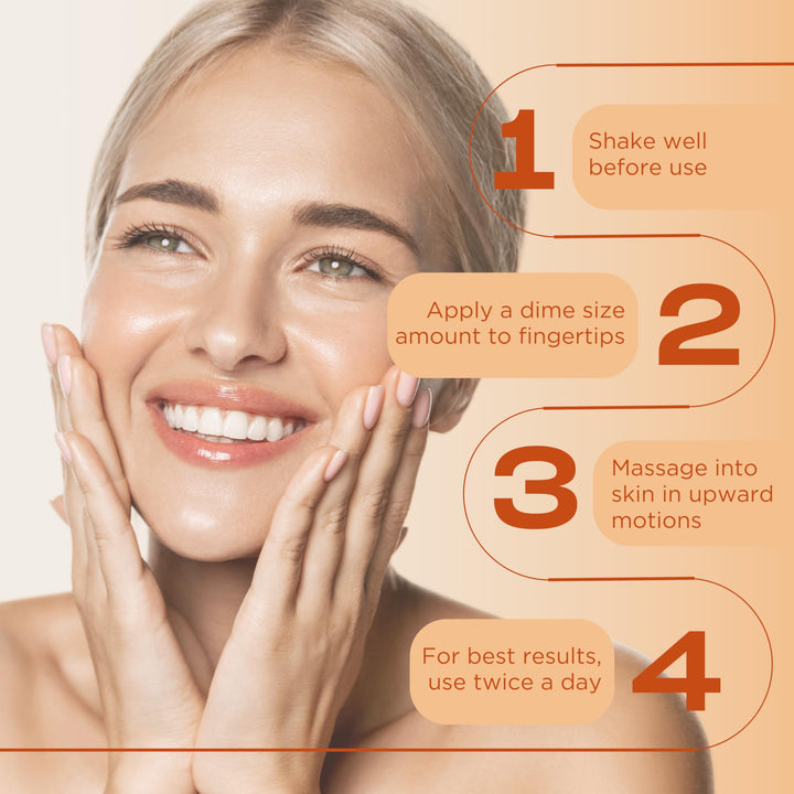 Vitamin C Face Serum, Brightens, Hydrates and Reduces Signs of Aging, with Vitamin C, Hyaluronic and Ferulic Acid, 1 FL Oz