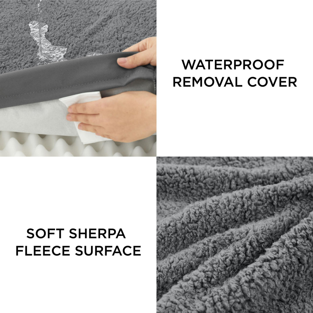 Dog Beds Large Sized Dog - Extra-Large Orthopedic Waterproof Puppy Bed with Removable Washable Cover, Egg Crate Foam Pet Mat, Suitable for Pet Up to 100 lbs