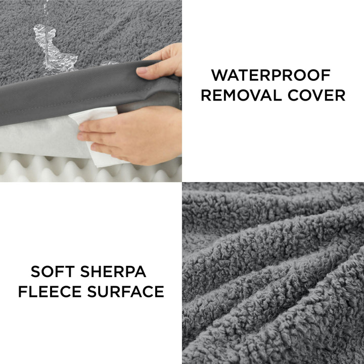 Dog Beds Large Sized Dog - Extra-Large Orthopedic Waterproof Puppy Bed with Removable Washable Cover, Egg Crate Foam Pet Mat, Suitable for Pet Up to 100 lbs