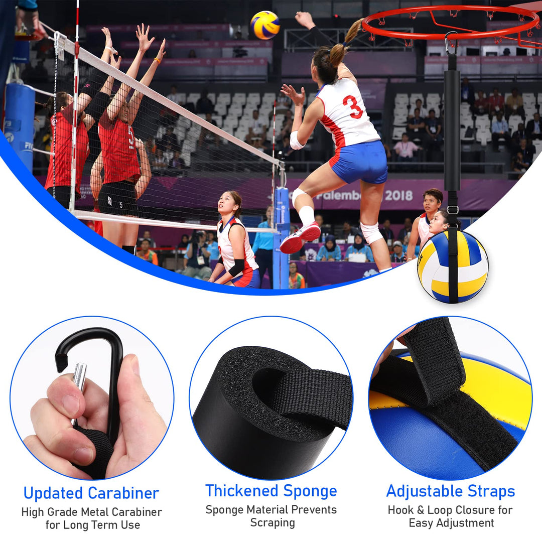 Volleyball Spike Trainer, Volleyball Spike Training System for Basketball Hoop, Volleyball Equipment Training Aid Improves Serving, Jumping, Arm Swing Mechanics and Spiking Power