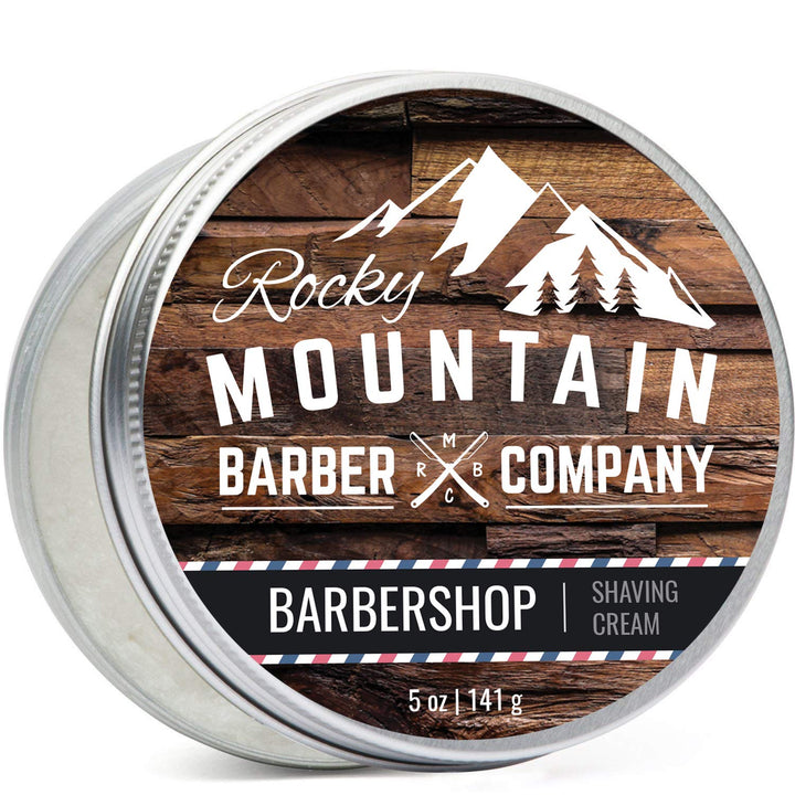 Shaving Cream for Men - Barbershop Scent - Thick Lather for Traditional and Cartridge Shaving - 5oz Tin