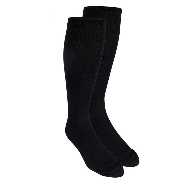 Compression Socks, 20-30 mmHg, Men's Dress Socks, Knee High Over Calf Length, Black, Medium