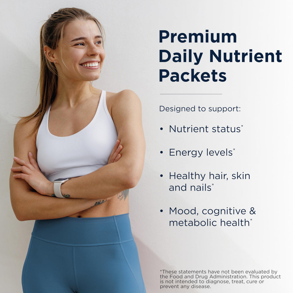 Twice Daily Essential Packets - Daily Multivitamin Packs with Immune Support Vitamins Vitamin D + Zinc - Calcium + Magnesium Capsules - OmegAvail Fish Oil (60 Individual Packets)