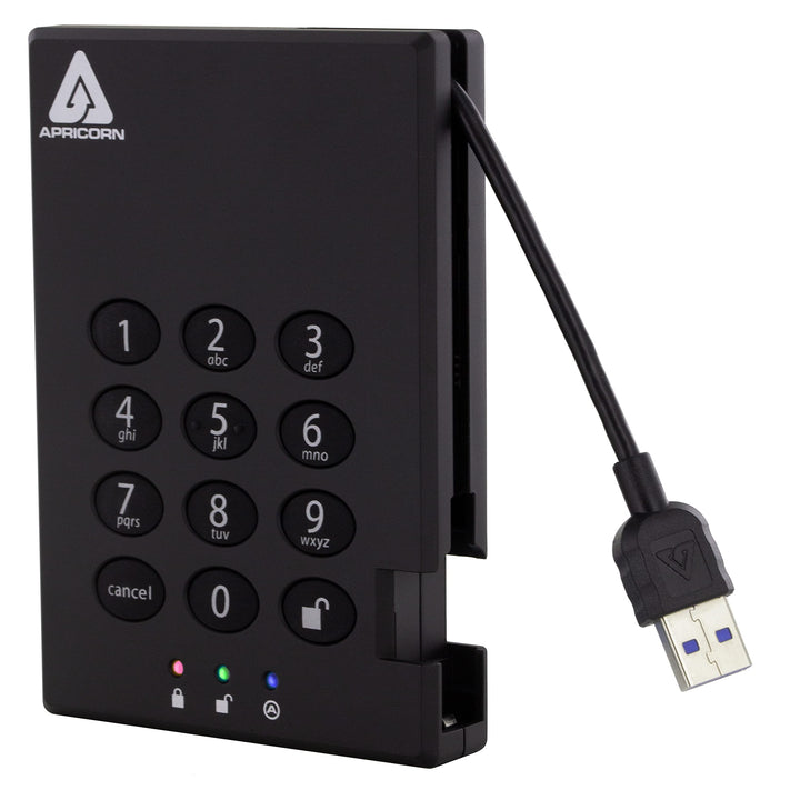 1TB Aegis Padlock USB 3.0 256-bit AES XTS Hardware Encrypted Portable External Hard Drive (A25-3PL256-1000)