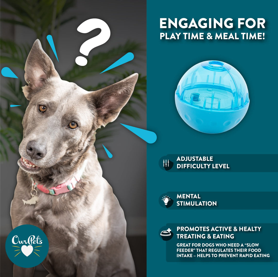 Smarter Toys IQ Treat Ball - Colors Mary Vary - 4 - for Larger Dogs