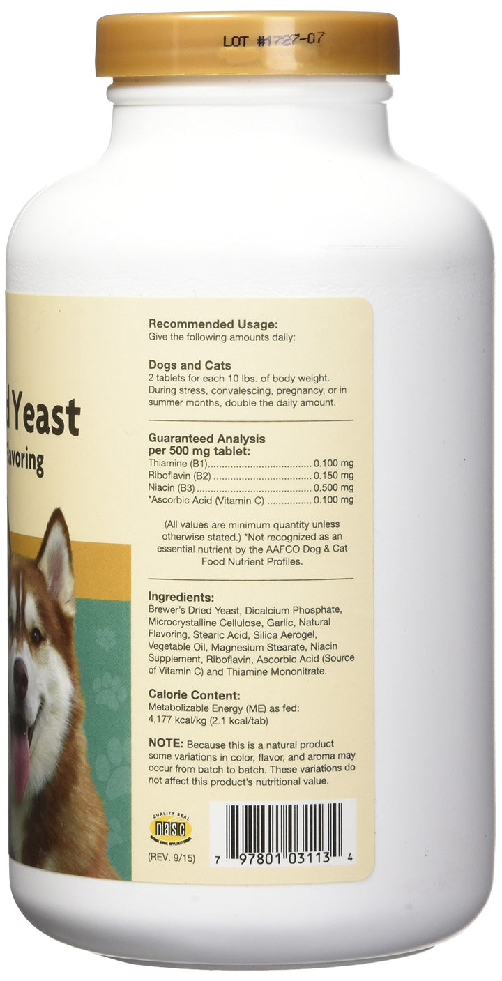 Brewers Yeast and Garlic Pet Tabs 1000 ct