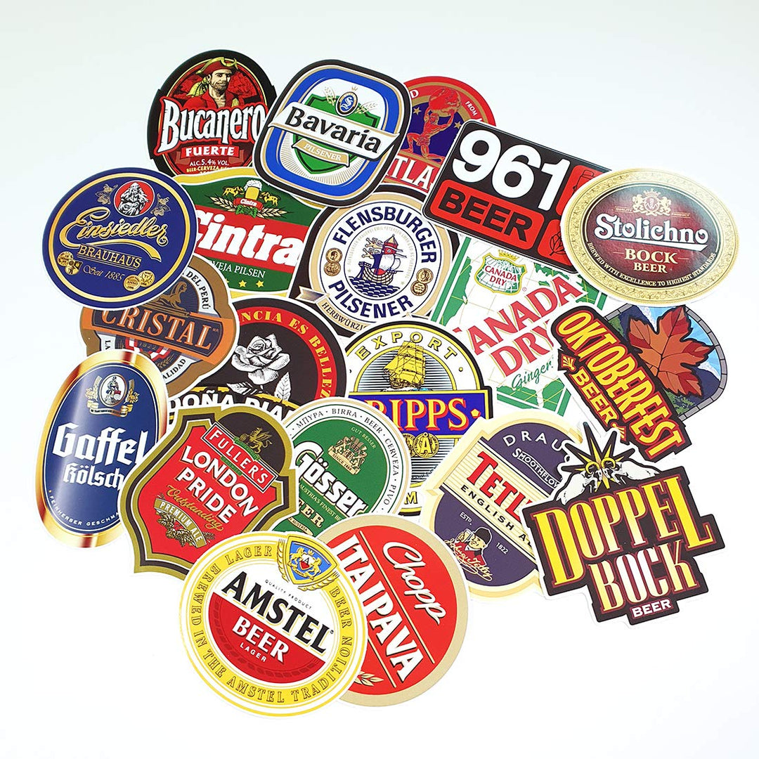 World Beer Stickers Pack 20 PCS for Decal Car Bumper Laptop Computer Water Bottle Luggage Vinyl Tool Box Skateboard Phone Stickers