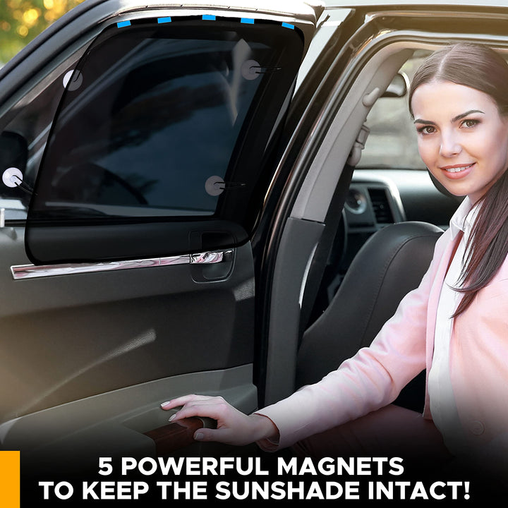 Magnetic Car Side Window Sun Shade (1 Pack) | Rear Window Sunshade for Car Blocks UV Rays | Baby Car Shades for Side Windows Ensures Privacy Protection | Baby Car Travel Accessories (26x19)
