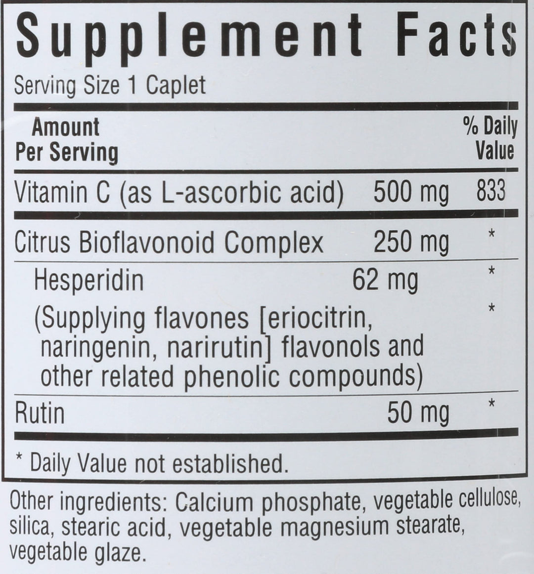 Vitamin C 500 mg Plus Bioflavonoids Caplets, 90 Count (743715005228)