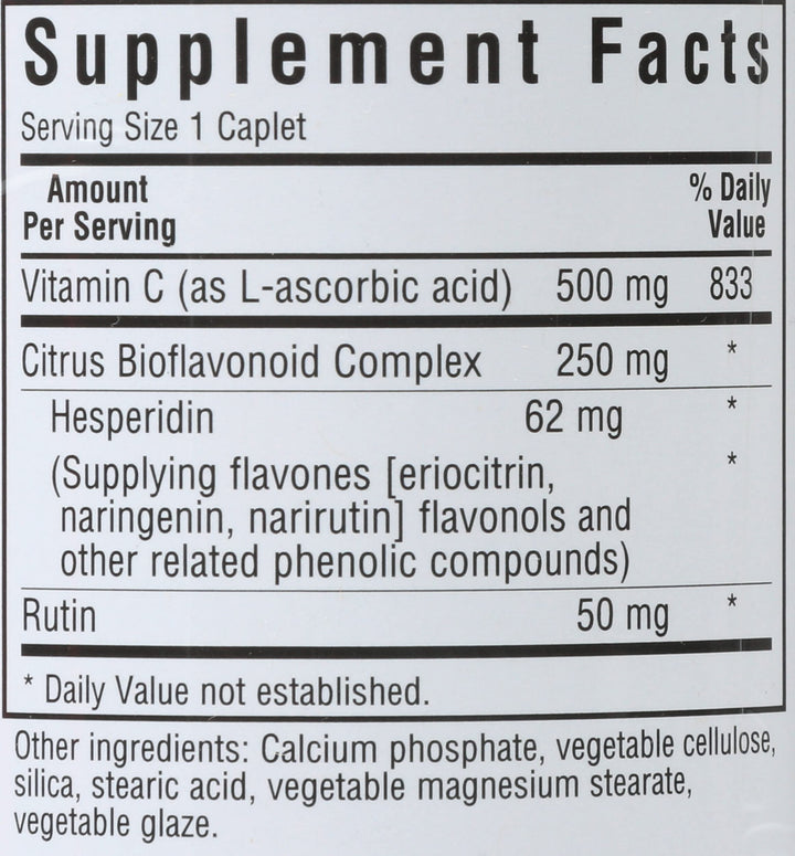 Vitamin C 500 mg Plus Bioflavonoids Caplets, 90 Count (743715005228)