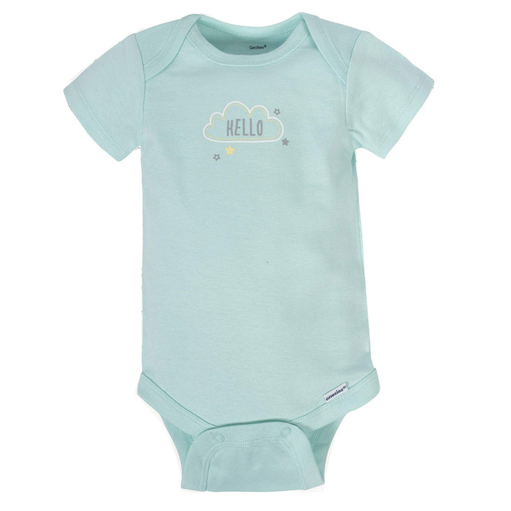 Baby 8-Pack Short Sleeve Onesies Bodysuits, Animals Green, Newborn