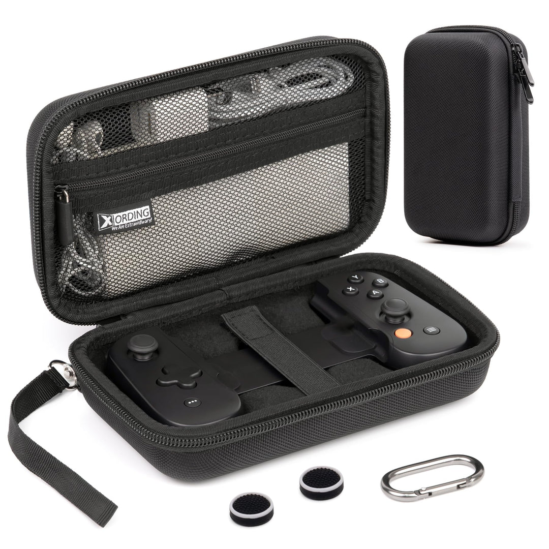 Protective Case for Backbone One/2nd Gen, Large Nylon Hard Shell Carrying Case with Wristband, Keychain, and Mesh Pocket, Compatible with Backbone One Accessories