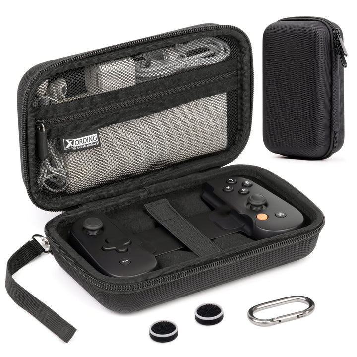 Protective Case for Backbone One/2nd Gen, Large Nylon Hard Shell Carrying Case with Wristband, Keychain, and Mesh Pocket, Compatible with Backbone One Accessories