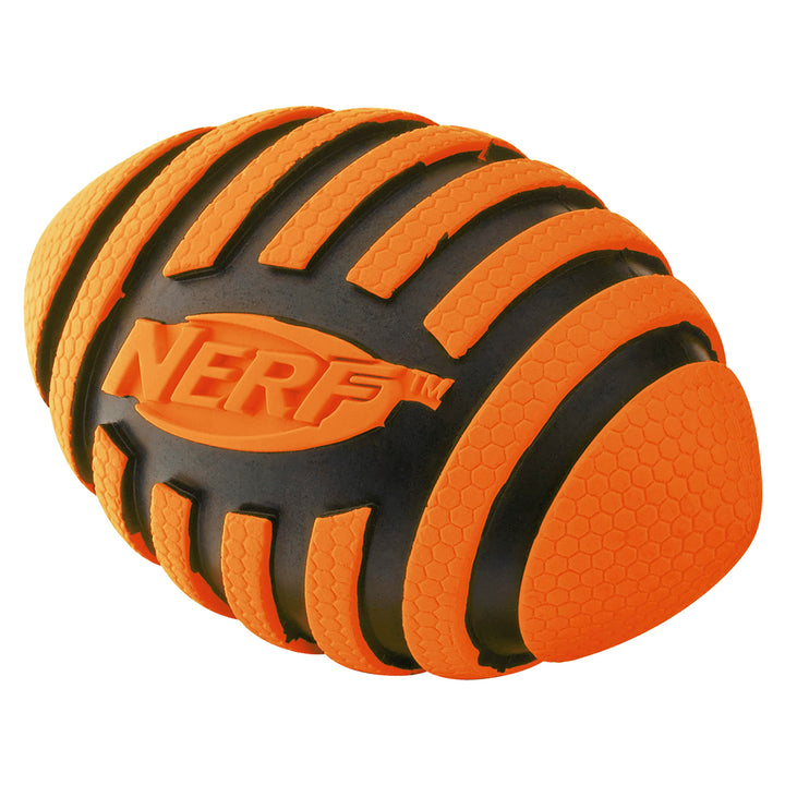 Dog Spiral Squeak Football Outdoor Dog Toy, 5 Inch Dog Football Squeaking Toy for Medium and Large Breeds, Orange