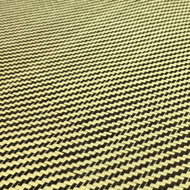 - 1 Meter Wide (39.8 in) - Carbon Fiber Aramid Fabric - Yellow - 3K - 240g/meter - Twill Weave Wide Hemmed Fabric for Repair, DIY Projects