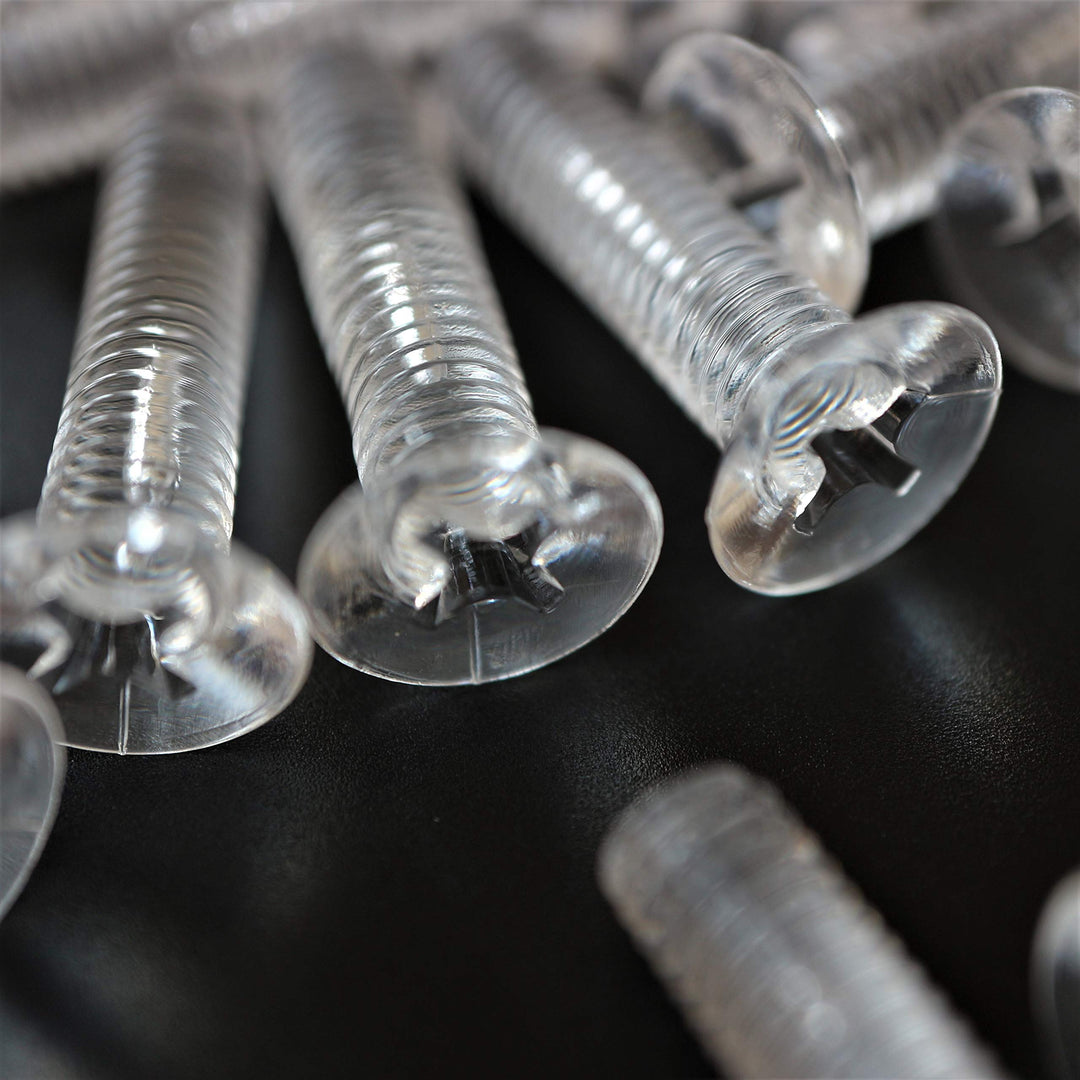 50 x Crosshead Countersunk Screws Nuts and bolts, Transparent Clear Plastic Acrylic, M5 x 20mm - Acrylic Plastic Screws, M5 x 20mm, (13/64 x 25/32 in)