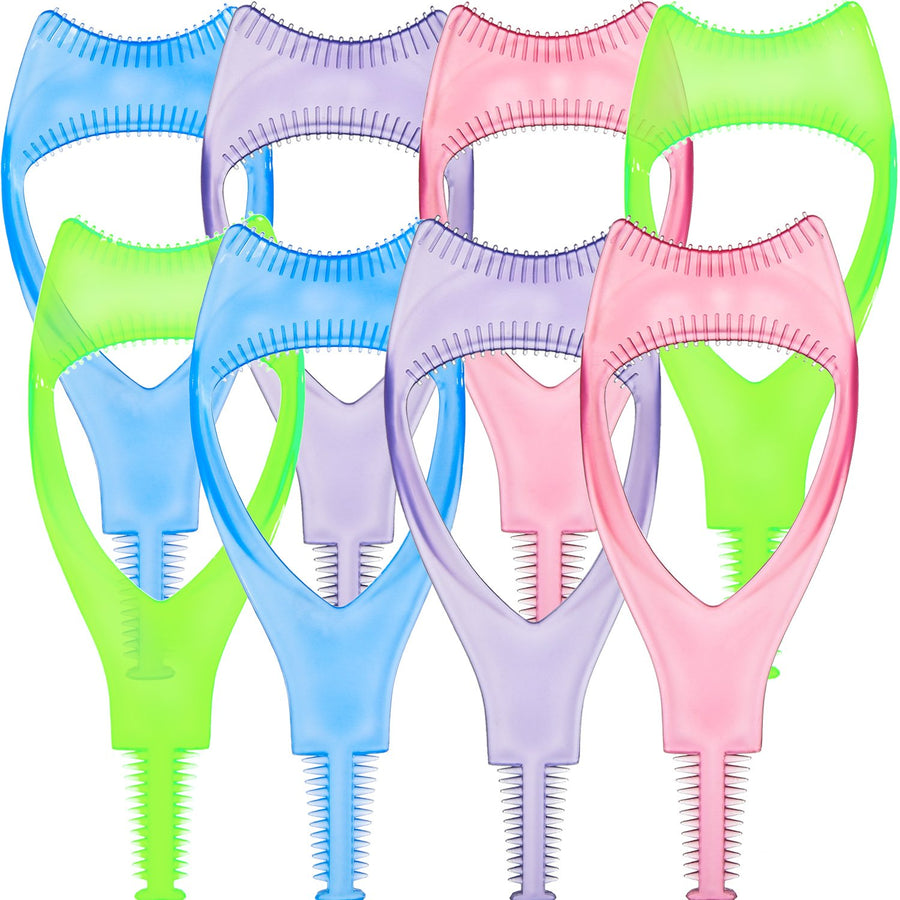 8 Pieces Mascara Shield Applicator Eyelash Brush Curler Guard Applicator Plastic Eyelashes Tool, 4 Colors