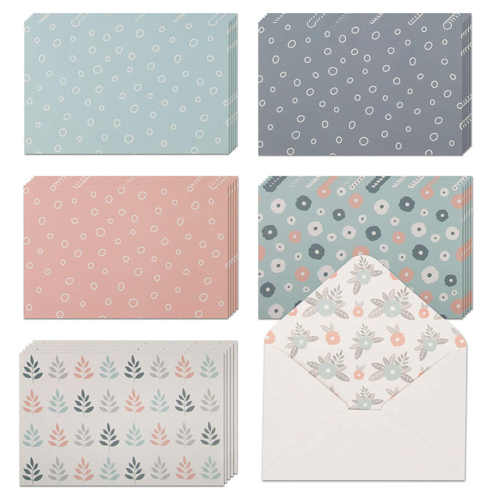 40 Blank Note Cards with Envelopes & Stickers | 4” x 6” Bulk Boxed Set of all Occasions Greeting Notecards | Assortment of Colored Stationary Plain Greeting Cards.