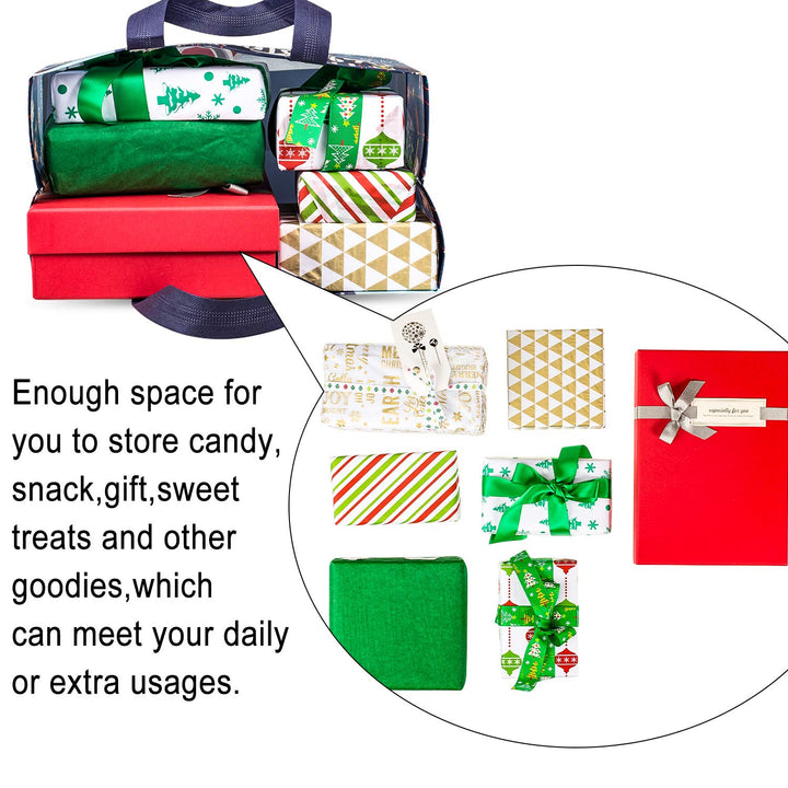 12 Pack Large Christmas Tote Bags with Handles, Reusable Gift Bag Grocery Shopping Totes for Holiday Xmas 12.8 x 9.8