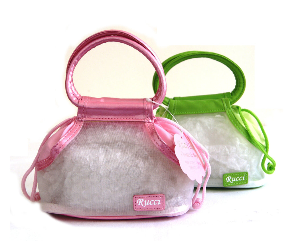 Cosmetic Bag, Pink Mesh