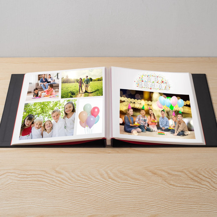 Photo Album Self Adhesive 3x5 4x6 5x7 6x8 8x10 8.5x11 11x10.6 Magnetic Scrapbook Album DIY Length 11x10.6 Inch 40 Pages Linen Cover with A Metallic Pen and DIY Accessories(Black)