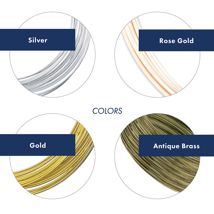 Carbon Steel Memory Wire, Round, Necklace, Gold Color, 0.5 oz, Approx. 18 coils