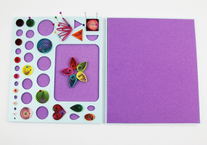 3 in 1 Paper Quilling Template Board with Pins Quilling Knitting Board Cork Shape Mold DIY Tool